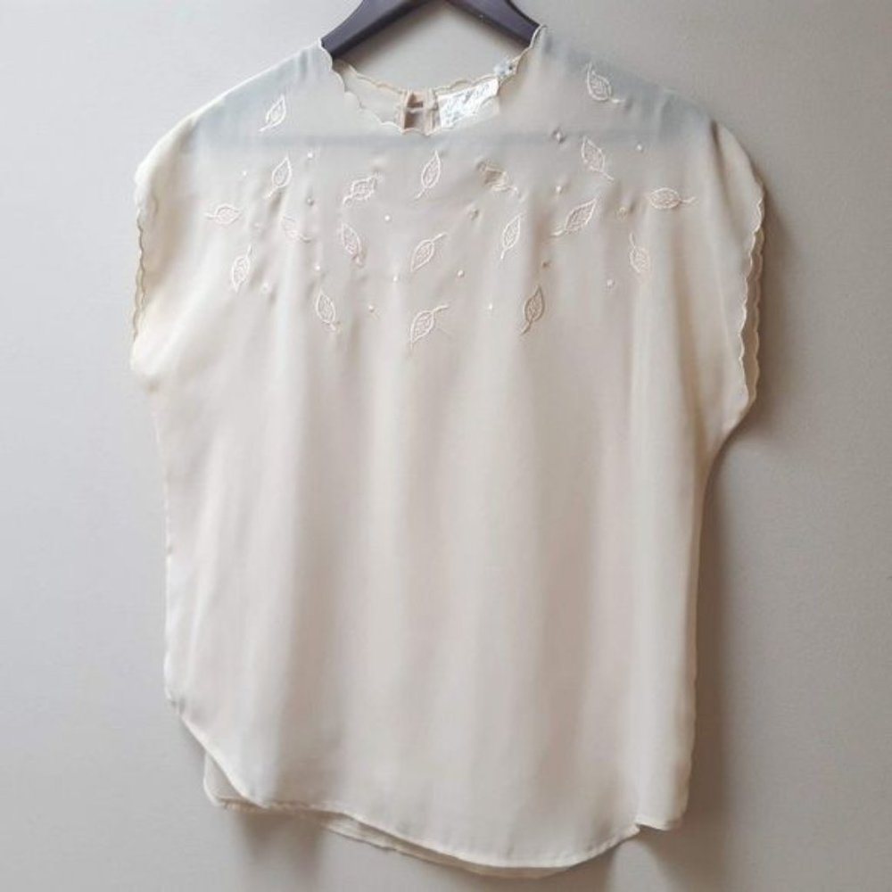 Red?Linen Button Front Blouse 14